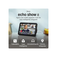 Novo Echo Show 8 (3ª geração) | Smart display com áudio espacial, hub de casa inteligente e Alexa | Cor Preta