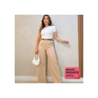 Calça Social Feminina ZARA Pantalona Alfaiataria Com Cinto Lançamento Moda Zr Luxo Elegancia Social
