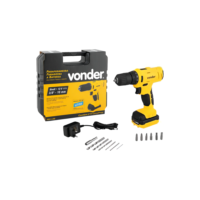 Parafusadeira furadeira Com Maleta  acessórios + 1 bateria 12V fonte bivolt automática PFV120 VONDER