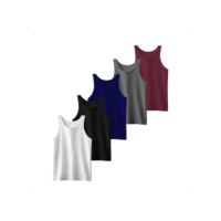 Kit 5 Camisetas Regatas Masculina Lisa Básica Academia Dry