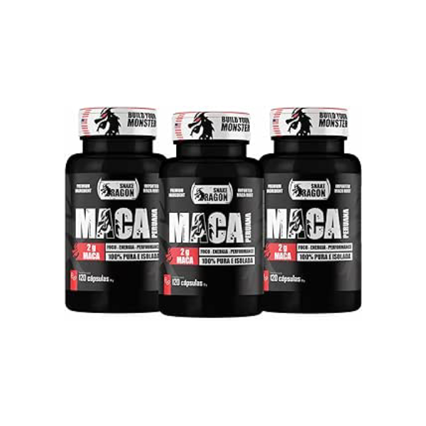 Kit 3x Maca Peruana Negra 120 Capsulas 2000mg Maca Peruana Black em Capsulas Pura Premium Importada Para Homens e Mulheres Original