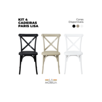 Conjunto 4 Cadeiras Paris Katrina Cross Empilhável La Mobilia