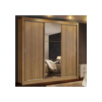 Guarda-roupa Casal Madesa Mônaco 3 Portas de Correr com Espelho - Rustic