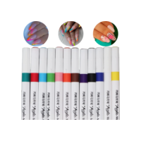 Caneta Nails Art Caneta de Manicure Caneta Desenho Unha Caneta Acrílica Paint 12 Cores Para Decoração Unhas Acrílica