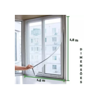 Tela Mosquiteiro Para Janela 150x180cm Com Velcro Anti-inseto Autocolante Pernilongo Removível