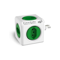 ELG, PWC-R5, PowerCube, Multiplicador 5 Tomadas, Disjuntor Integrado de 10A, Filtro de Linha com Protetor de Surto, Bivolt, Branco e Verde