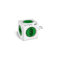 ELG, PWC-R5, PowerCube, Multiplicador 5 Tomadas, Disjuntor Integrado de 10A, Filtro de Linha com Protetor de Surto, Bivolt, Branco e Verde