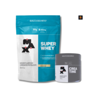 Kit Super Whey Protein Proteína Concentrada 900g + Creatina Monohidratada Pura 300g Max Titanium