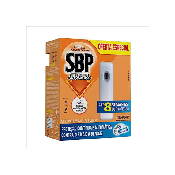 SBP Multi Inseticida Automático Aparelho + Refil 250ml - Duração até 8 semanas
