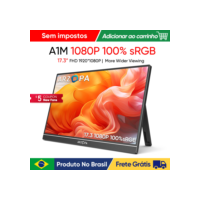 [produto no brasil ]ARZOPA Monitor portátil de 17,3 polegadas 1080P FHD 100% sRGB, tela IPS 16:9, corpo de metal, com mini HDMI tipo C, alto-falantes, para Mac /Laptop/PC/Xbox/Switch/PS, segunda tela externa, novo A1M