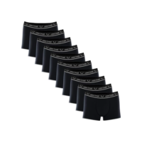 Kit Com 10 Cuecas Boxer Algodão Adulto Usee Brasil (BR, Alfa, M, Regular, Preto)