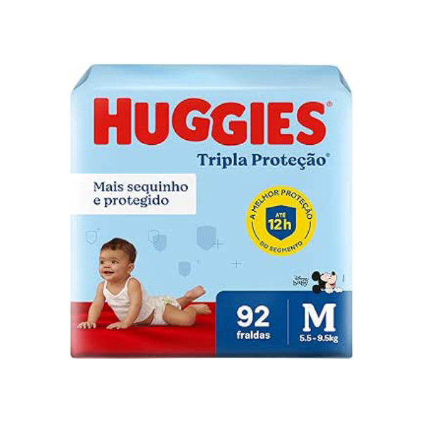 Huggies Fralda Tripla Proteção M 92 Un
