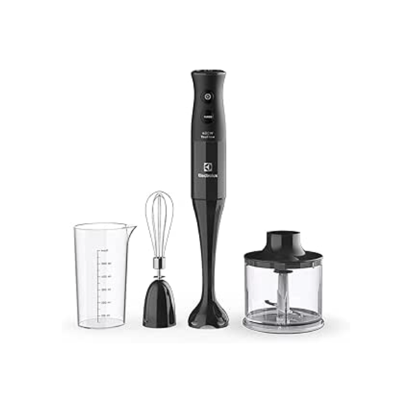 Mixer Misturador Multiuso Electrolux 3 em 1 400W 2 velocidades 3 acessórios mini processador capacidade resistente temperatura 600ml livre BPA EIB10 preto 127v