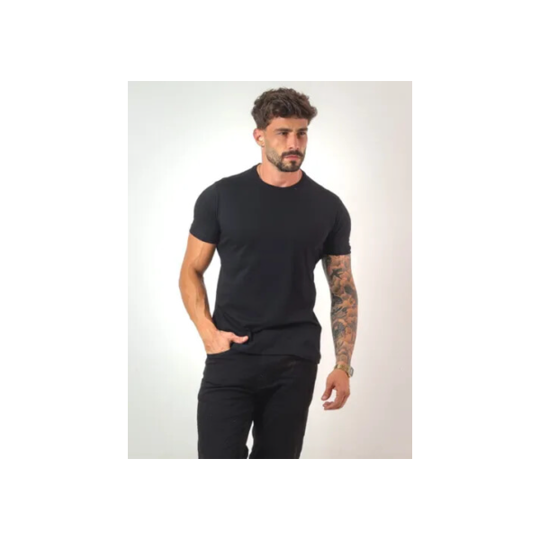 Camiseta Masculina Camiseta Básica Algodão Malha Peruana