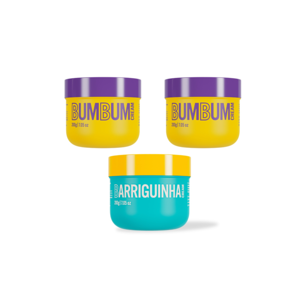 Kit Pre-Treino: 2x Bumbum Cream + 1x Barriguinha Cream