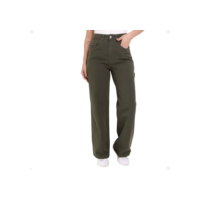 Calça Wide Leg Feminina Pantalona Cintura Alta Jeans