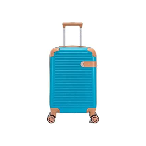 Mala de Viagem de Bordo Nice 10kg Rígida ABS Padrão ANAC com 4 Rodas duplas 360º e Trava de segredo numérico, divisória interna com zíper e elástico de fixação, Azul Turquesa, Santino - ABEV407P15