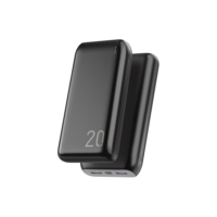 Power Bank 20000mAh Carregador Portátil, 2 USB-A (até 22.5W, PD) + 1 USB-C (até 20W, PD) + 1 Micro USB (até 18W), Carregamento Rápido, Proteção Inteligente, Compatível com Android e iOS – Preto