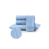 Kit Jogo Lençol Cama Box Casal Queen 400 fios Micropercal 03 Peças Ponto Palito