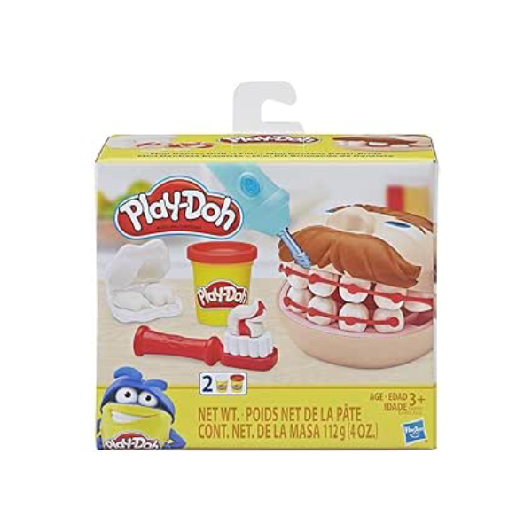 Massa de Molelar Play-Doh Mini Kit Brincando de Dentista, com 5 Cores de Massinha - E4919 - Hasbro, Cores variadas