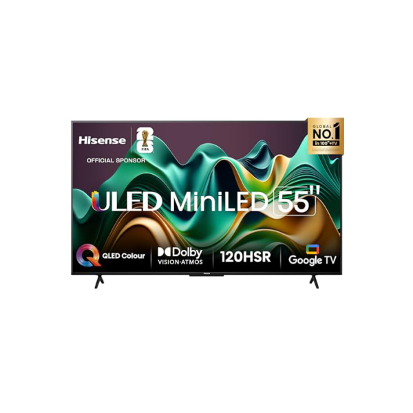 Hisense Smart TV UHD 4K Mini LED 55" Polegadas 55U6N Google TV, Processador com AI, HDR10+, Dolby Atmos, Sports Mode, Game Mode Plus e Compatível com Alexa