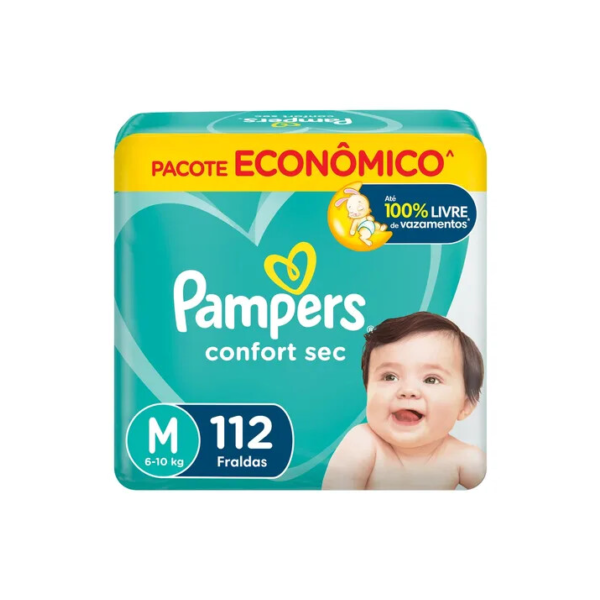 Fralda Pampers Confort Sec M 112 Unidades