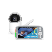 TakTark Babá Eletrônica, 5" 720P HD Bebê Câmera com Tela, Segurança Wifi, Panorâmica Inclinação, Áudio Bidirecional, Night Vision, Zoom Digital, Detecção De Som Vox, Ideal Para Novos Pais