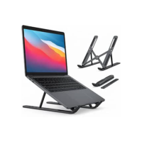 Suporte Portátil para Notebook e Tablet em Alumínio Dobrável Altura Ajustável 6 Níveis Base Estável até 35kg Compatível com MacBook, Dell, Lenovo 10” a 17”