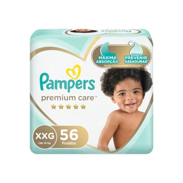 Fralda Pampers Premium Care XXG - 56 fraldas