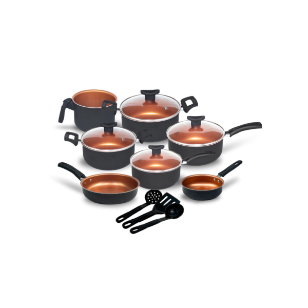 Jogo De Panelas Antiaderente 10 Pçs Kit Conjunto Teflon Tampa de Vidro Várias Cores Durável Moderna