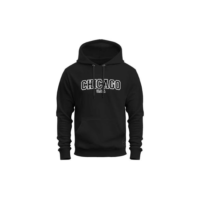 Moletom Estampado Premium Canguru Flanelado Com Capuz Chicago USA - Preto