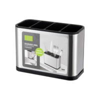 Porta Talheres. Escorredor Louça. Aço Inox. Organizador de Utensílios. Utensílio Pia. Pia Organizada. Com escoamento da Água. Anti-Ferrugem. NatureEasy Premium.