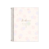 Tilibra - Caderno Espiral Capa Dura Colegial 10 Matérias Soho 160 Folhas - Poá Grande Rosa Lilás Kindness