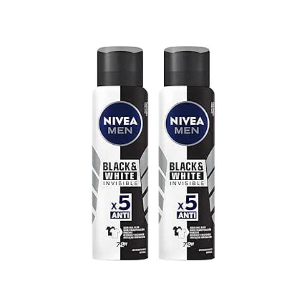 Kit NIVEA Desodorante Aerosol Men Black&White Invisible - 2 unidades
