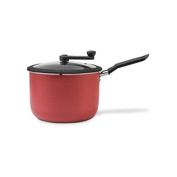 Brinox - Pipoqueira Antiaderente com Tampa de Vidro 4,2L - Cereja