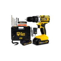 Parafusadeira Furadeira De Impacto The Black Tools Profissional TB-21PX 2 Baterias Com Maleta 60Hz Amarelo