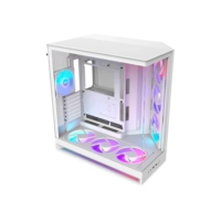 Gabinete Gamer Nzxt H9 Flow RGB+ Frontal Diagonal 2025 7 Fans Branco