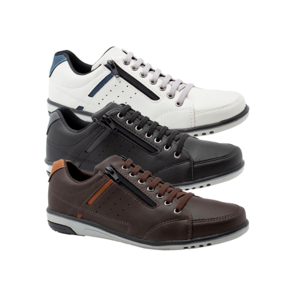 Kit 3 Pares De Sapatenis Masculino De Elastico Confortavel 750 A2
