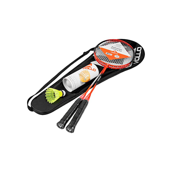 Vollo Kit Badminton 2 Raquetes + 3 Petecas