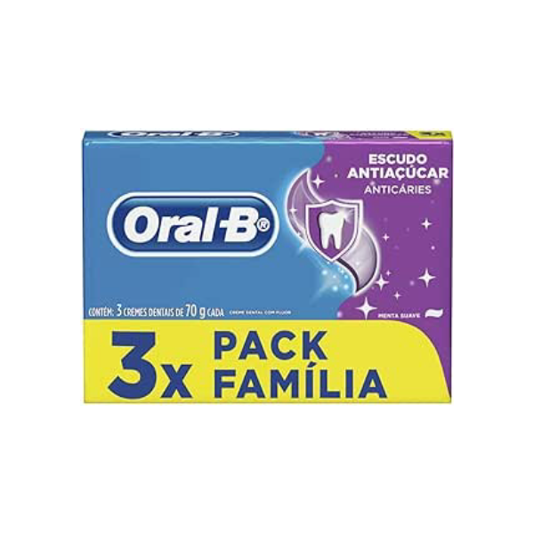 Oral-B Creme Dental Escudo Anti Açúcar Tradicional Leve 3 Pague 2 70G Oral B