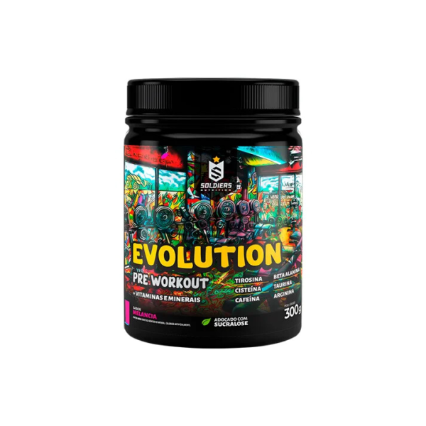 Pré-Treino Evolution Workout 300g Termogênico Sabor Melancia Soldiers Nutrition Energia Foco Treino