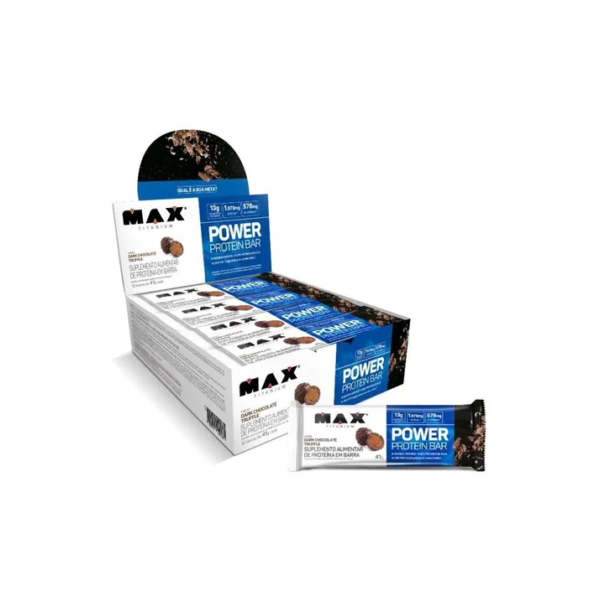 Power Protein Bar 41g Display Com 12 Unid Max Titanium Sabor Dark chocolate truffle