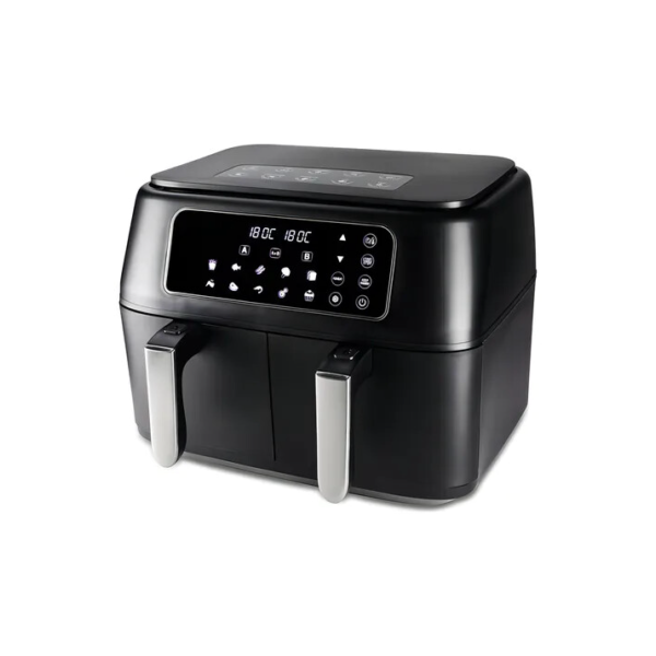 Fritadeira Dual Air Fryer Eletrica Painel Digital Inteligente 12 Funções Pré-Programadas Forno Dual Fryer 8 Litros 1700 W de potência Duas Cestas Sem Oléo Cor Preto - Hamilton Beach
