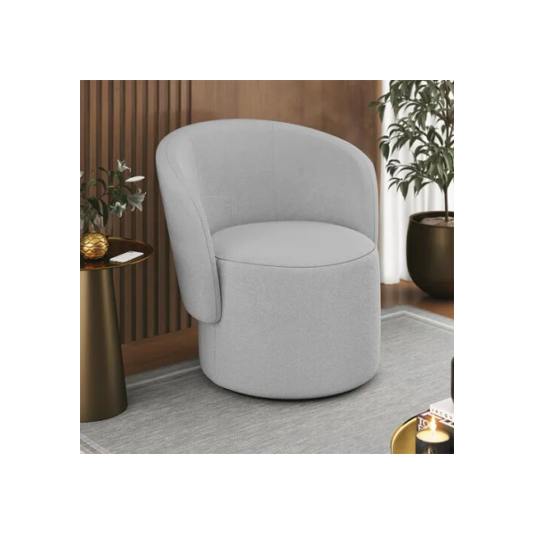 Poltrona Orgânica Bouclê Off White Bege - Balaqui Decor
