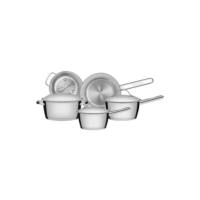 Jogo De Panelas Allegra Em Aço Inox com Fundo Triplo E Tampas de Inox 5 Peças Tramontina