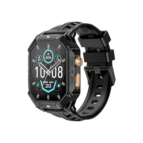 HAYLOU IRON N1 Relógio Inteligente Militar para Homens,Bateria com Duração de 100 Dias (850 mAh),Tela AMOLED HD de 2,01"，Bluetooth Telefone Chamada Smartwatch，5ATM à Prova d'água,Assistente de Voz,100+ Modo Esportivo