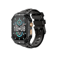 HAYLOU IRON N1 Relógio Inteligente Militar para Homens,Bateria com Duração de 100 Dias (850 mAh),Tela AMOLED HD de 2,01"，Bluetooth Telefone Chamada Smartwatch，5ATM à Prova d'água,Assistente de Voz,100+ Modo Esportivo