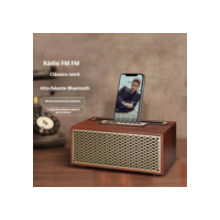 ONEX caixa de som retro sem fios Bluetooth de falante com radio FM e Suporte para Celular presente