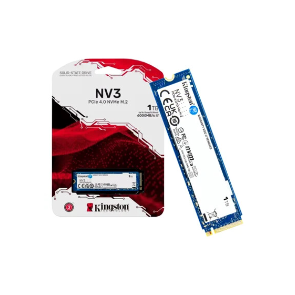 SSD Kingston 1TB Nv3 M.2 Nvme PCIe 4, Leitura 6000MB/s, Gravação 4000MB/s, Ultra Rápido - Snv3s/1000g