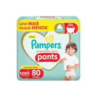 Fralda Pampers Premium Care Pants Tamanho XXXG 80 Unidades
